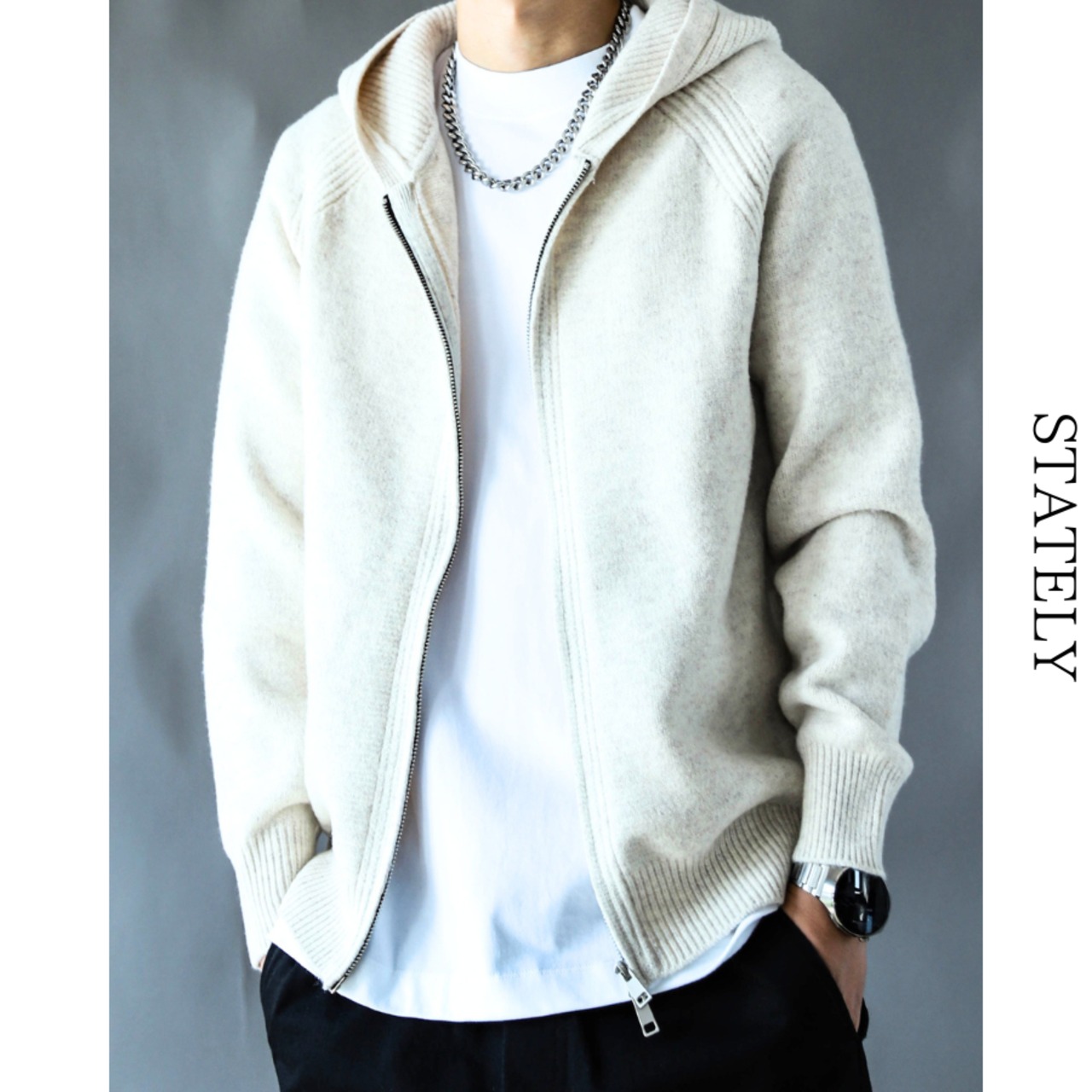 Urban Wool Wジップニットパーカー/3color_O79・画像9
