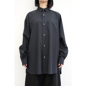 [Blanc YM] (ブランワイエム) BL-23S-SWS Silk Wide Shirt (Black)