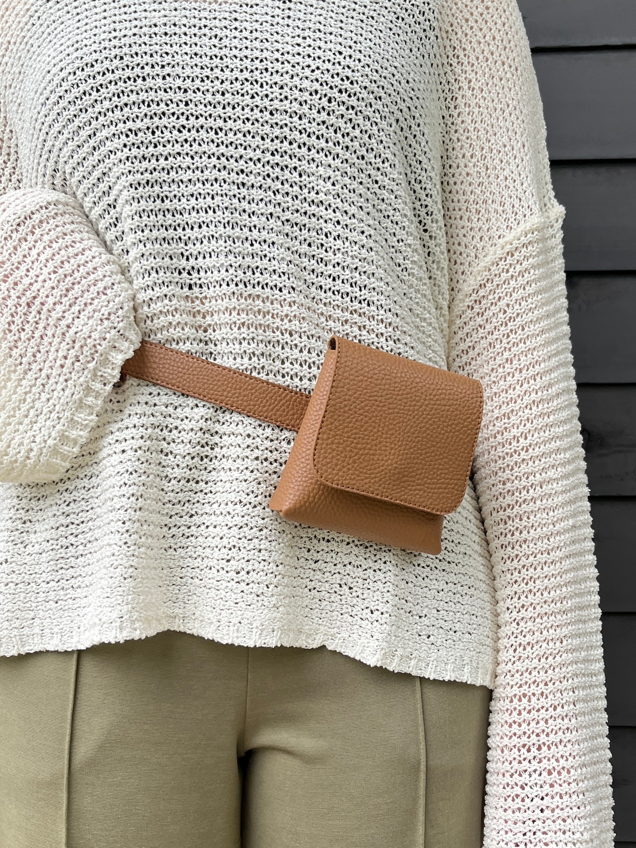 fake leatherbelt bag/4color