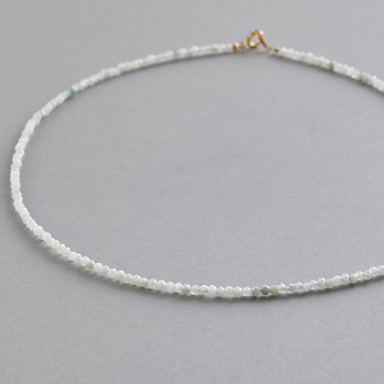 小粒 翡翠ファセットカット ネックレス A貨翡翠 jd_ne1223