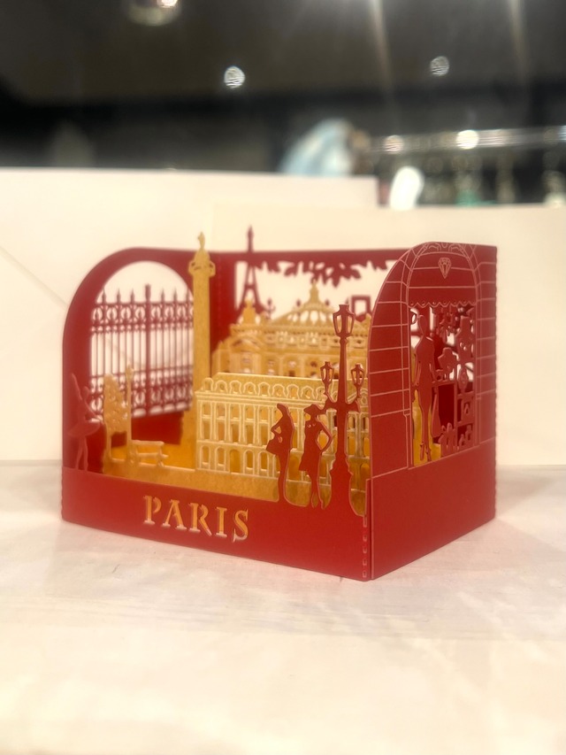 3D minicard Paris/封筒付き