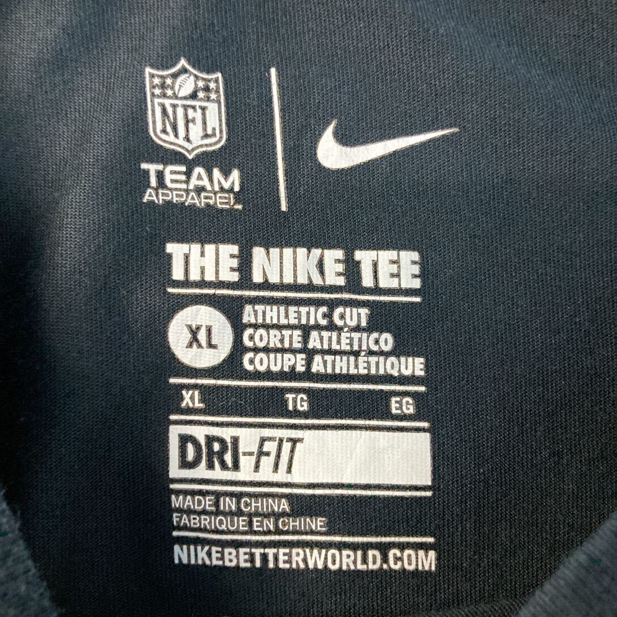 NIKE NFL 半袖 プリント Tシャツ XL ブラック ナイキ アメフト RAIDERS ライダース ビッグサイズ DRIFIT 古着卸  アメリカ仕入 a506-5190