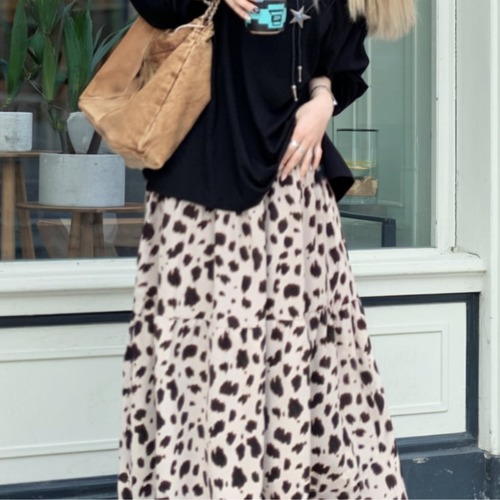 レオパード柄ロングスカート    00064