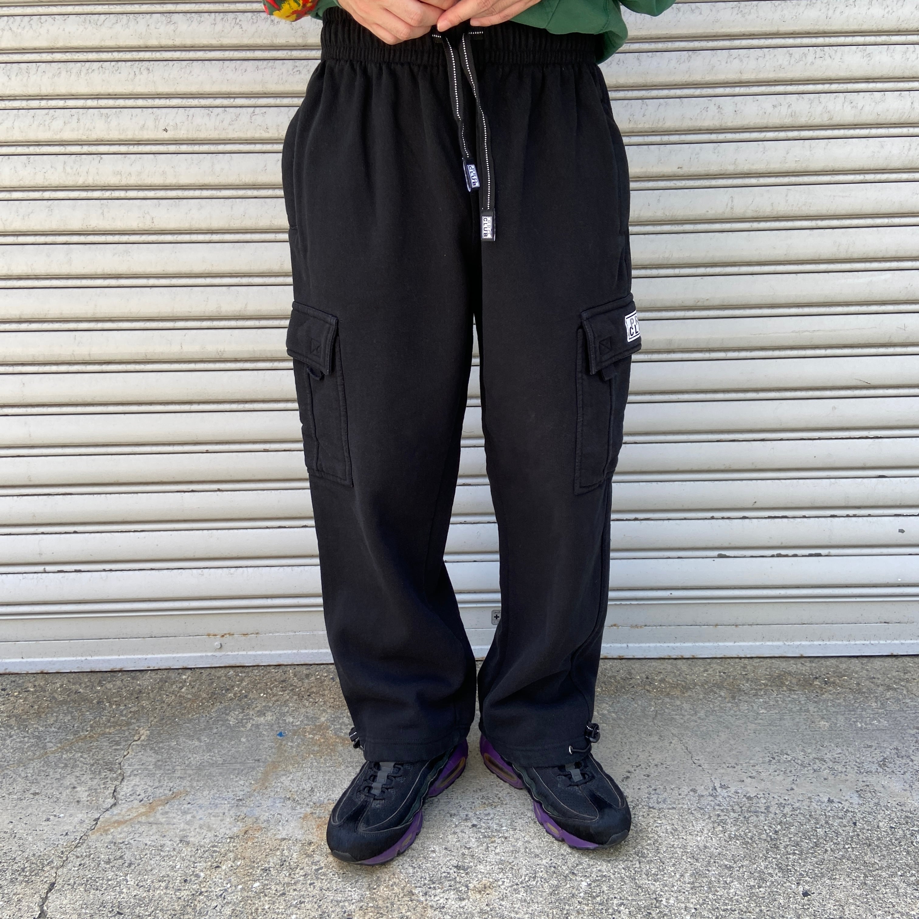 PROCLUB プロクラブ スウェットカーゴパンツ ワイドシルエット 黒 S 