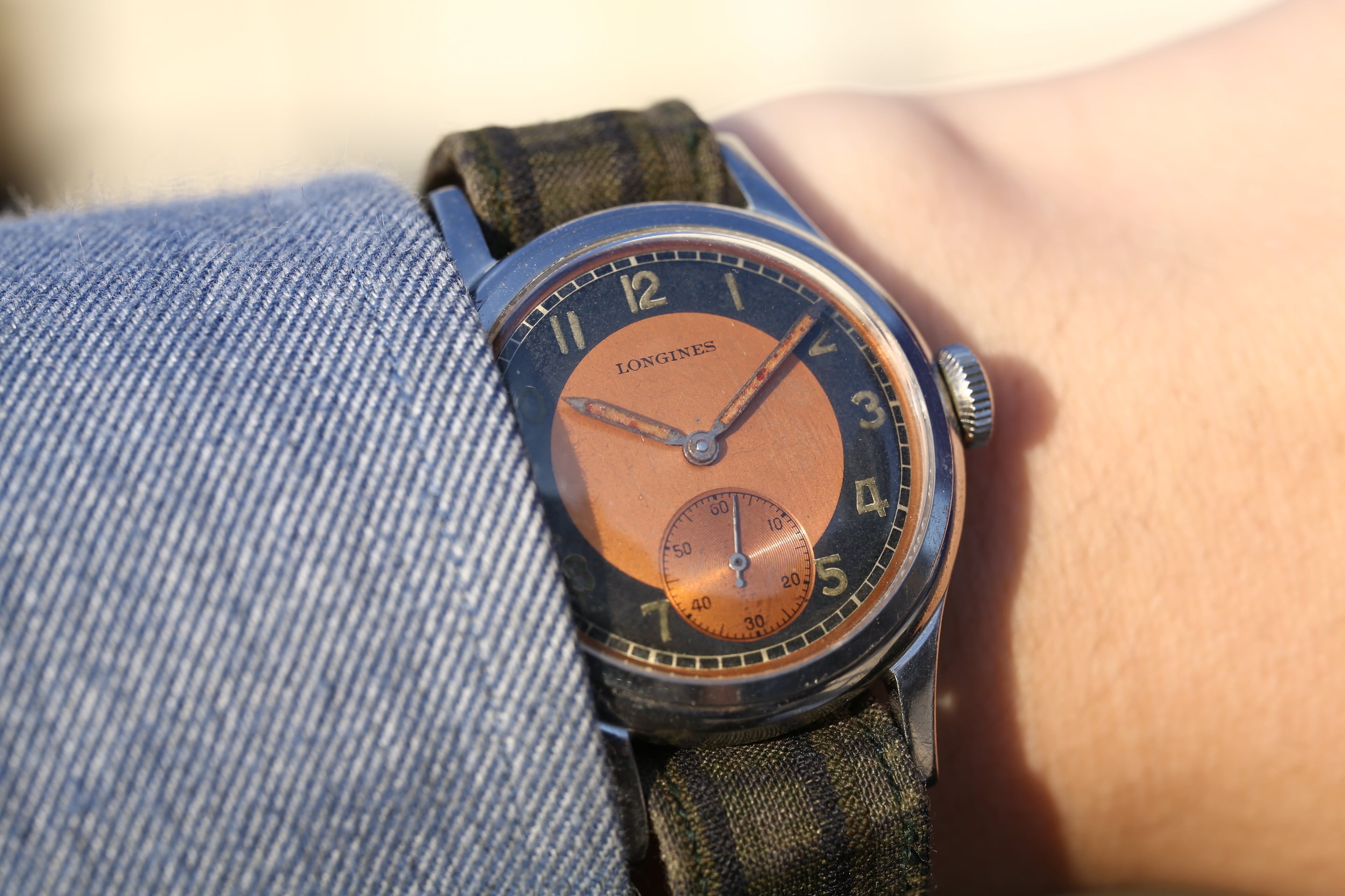 LONGINES】 1940's ロンジン ミリタリースタイル ブルズアイ ”オレンジ