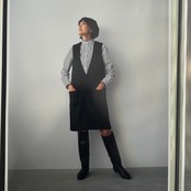 SINME  スカラエンブロイダリーシャツ   ピンストライプ（広）