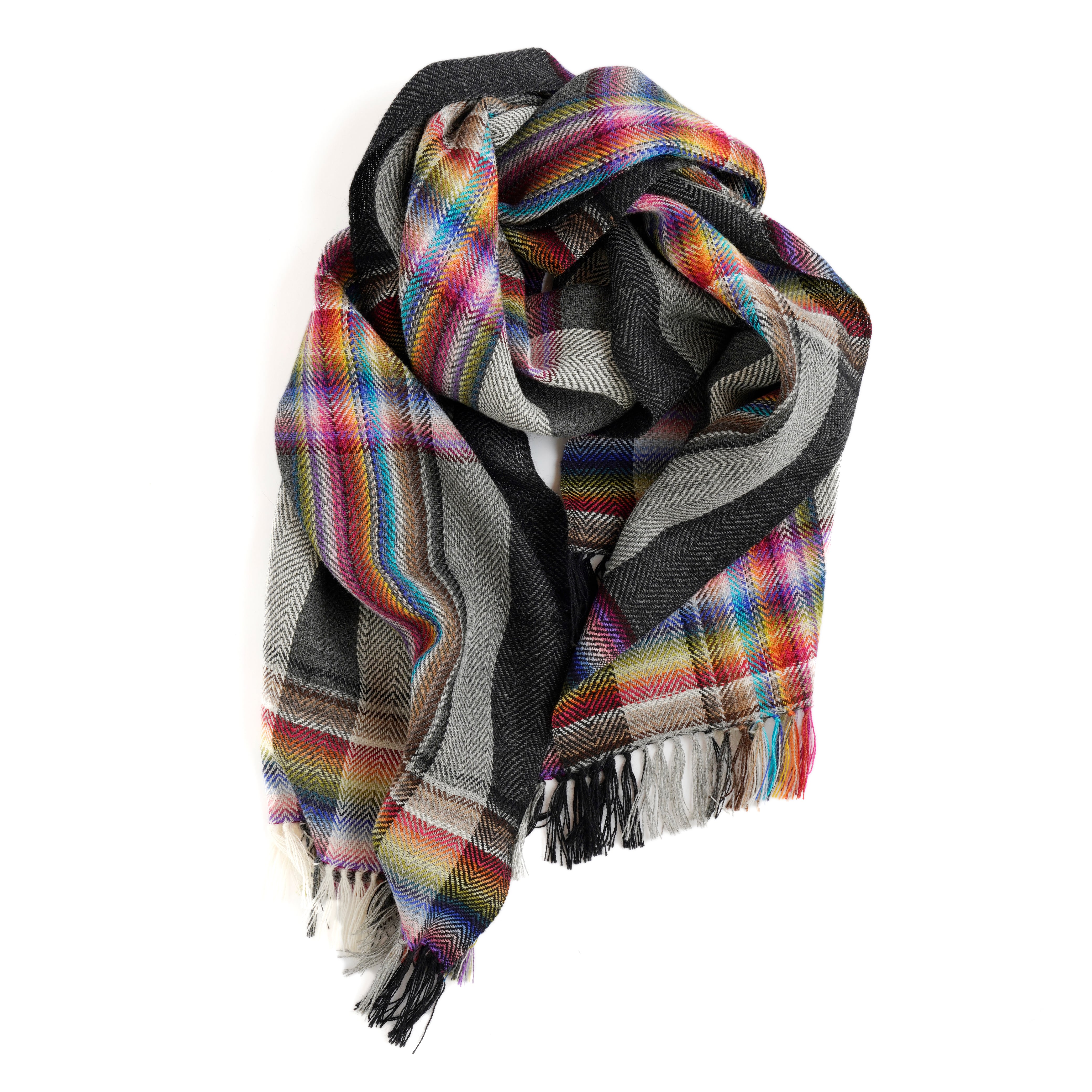 THE INOUE BROTHERS／Multi Coloured Scarf／Grey