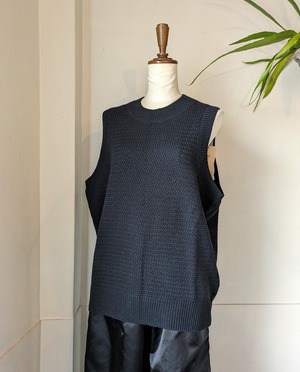 ［ C.T.plage ］シーティープラージュ /  COTTONLINEN KNIT VEST /  BLACK