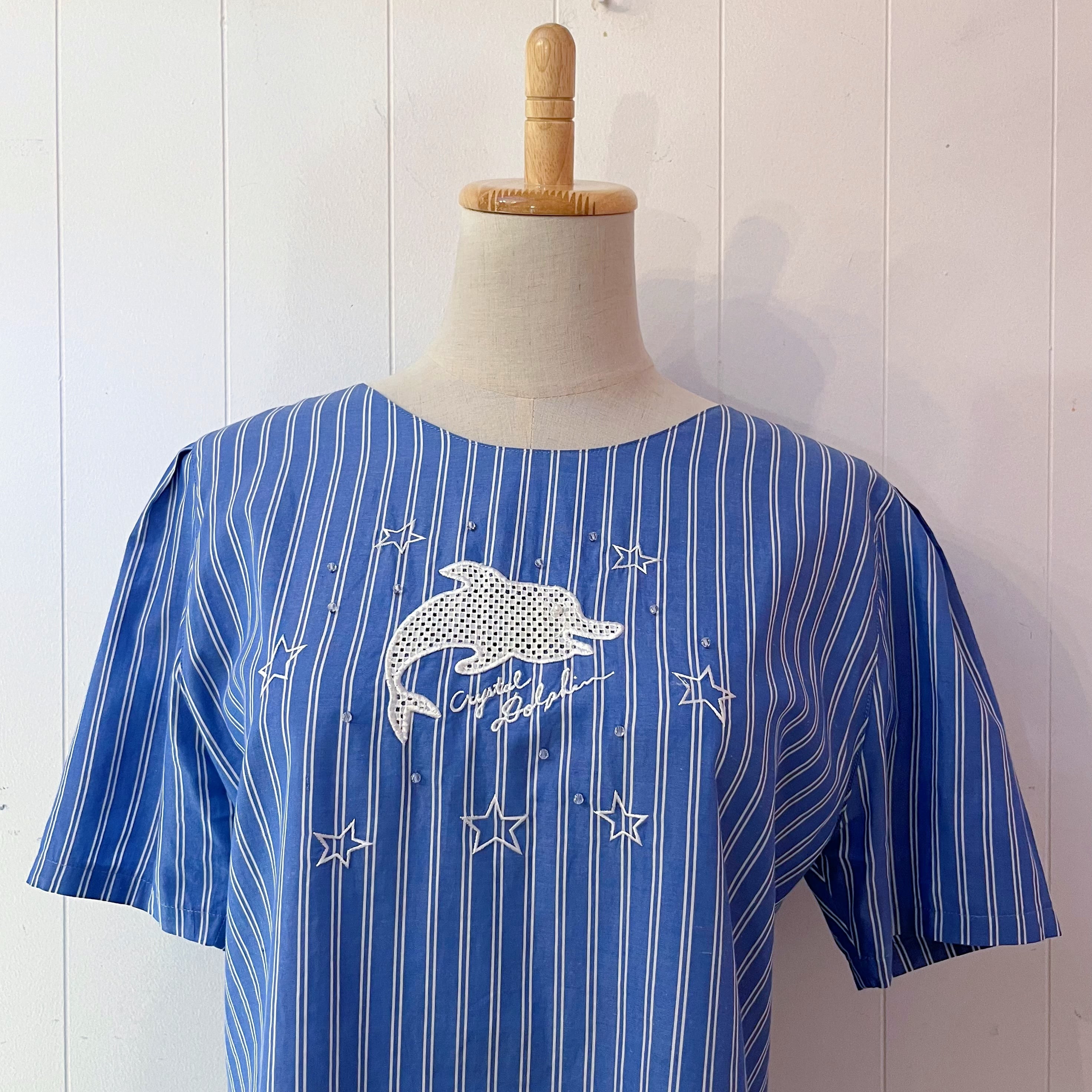 dolphin blue stripe blouse