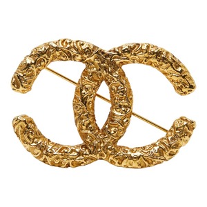 シャネル ココマーク ヴィンテージ ヨウガン 溶岩 ブローチ ゴールド メッキ レディース CHANEL 【中古】