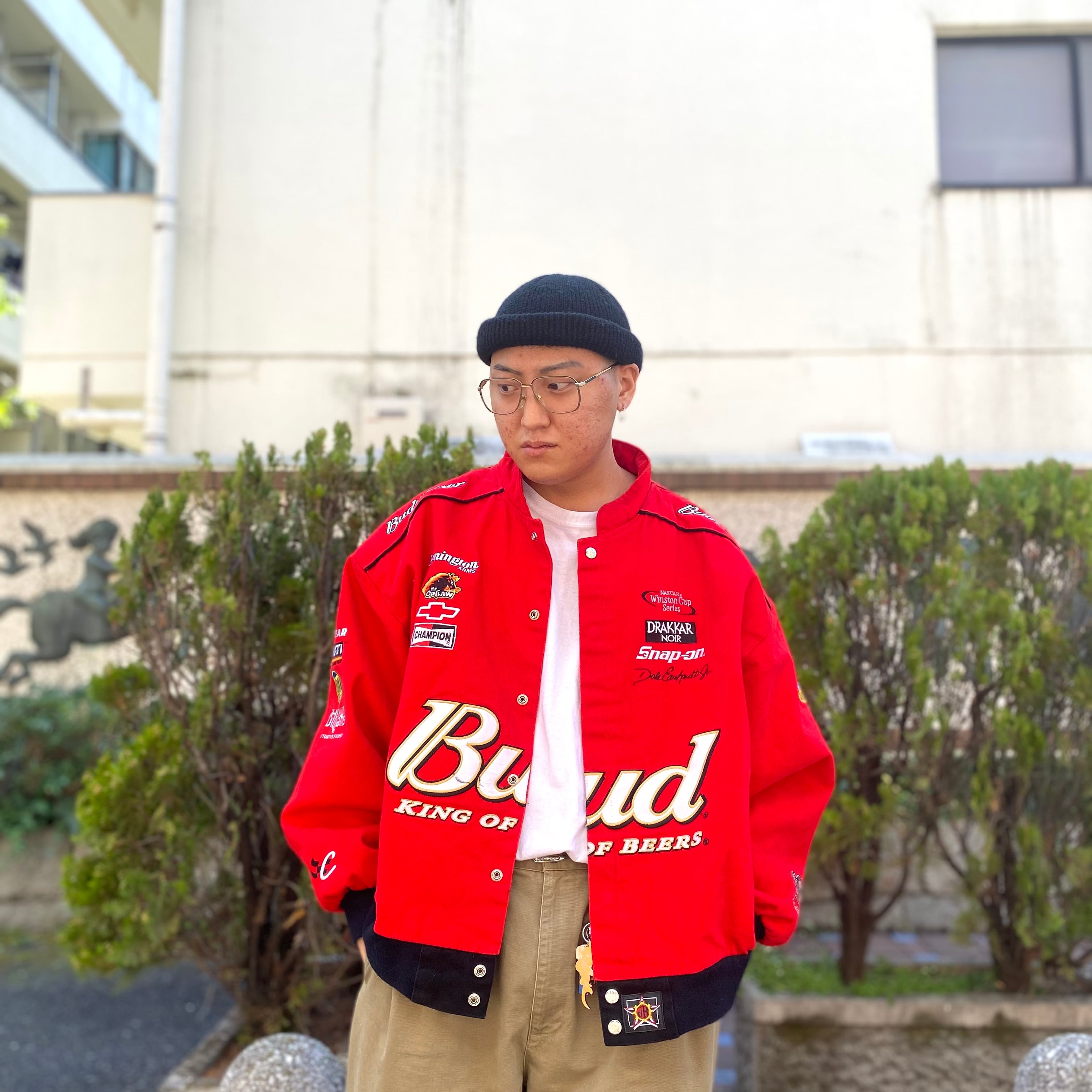 size:3XL【 Budweiser 】バドワイザー CHASE レーシングジャケット 赤