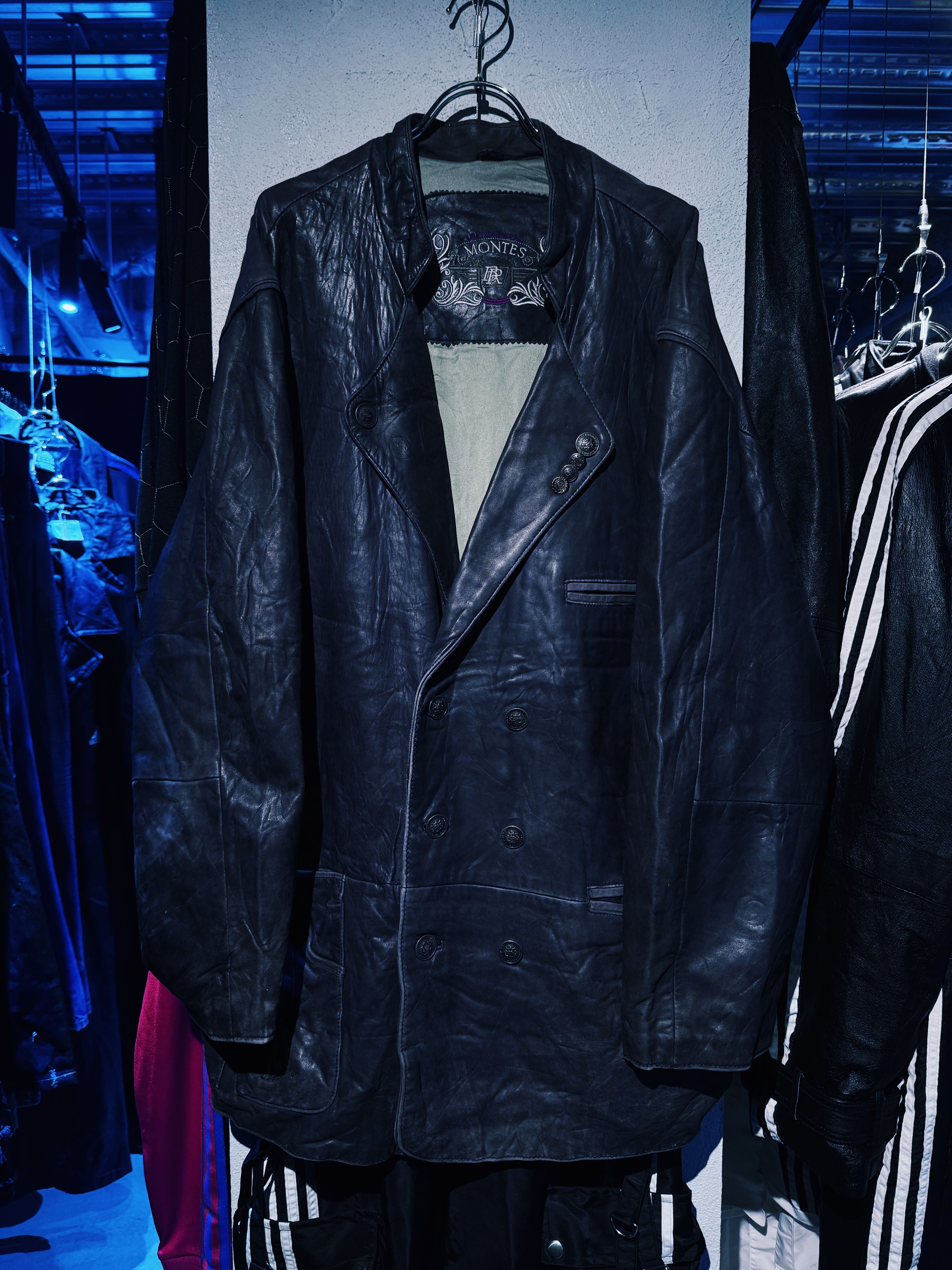 【D4C】80’s EURO VINTAGE "Tyrolean”double breasted leather jacket