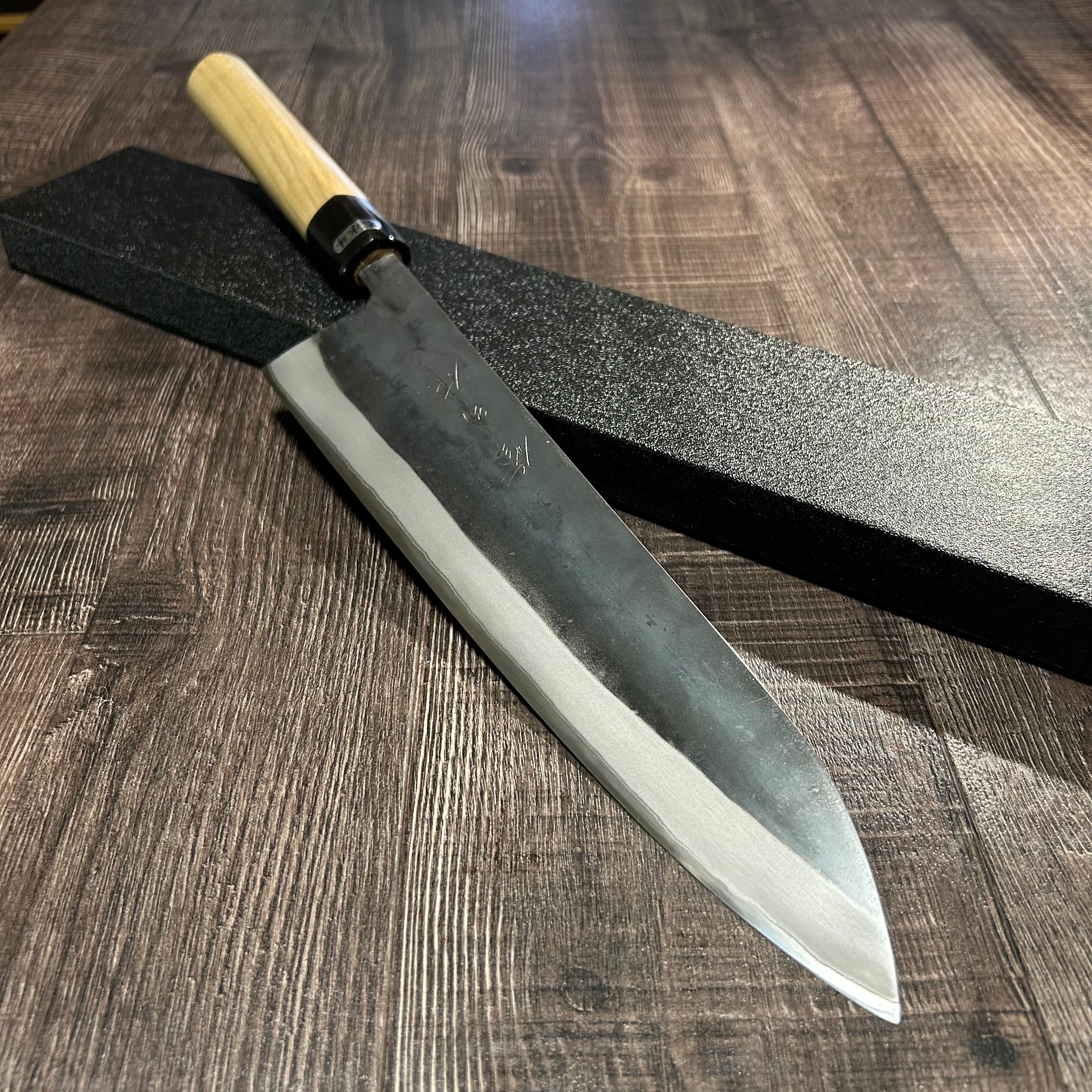 "Shuji Toyama" Gyuto 270mm Stainlessclad Blue2steel Kurouchi Buffalo Magnolia Handle