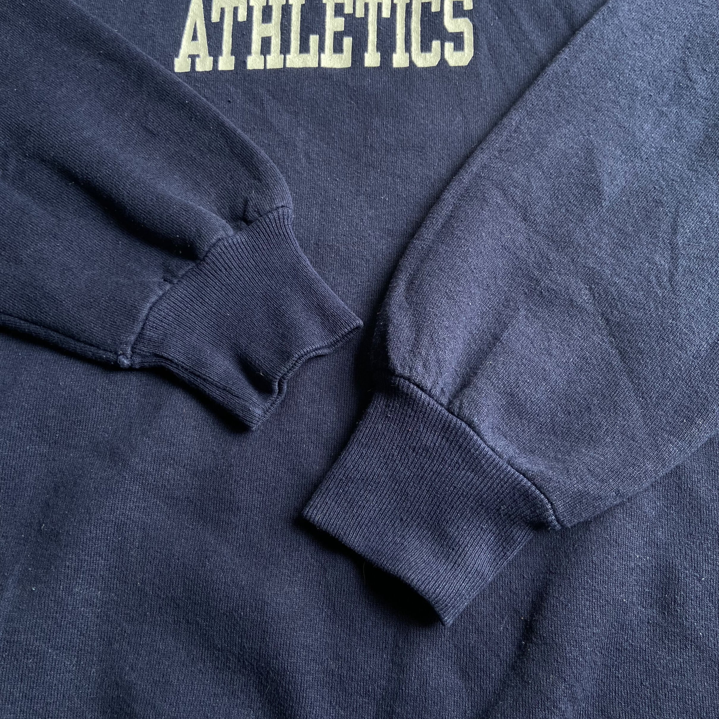 USA製 90年代 ラッセル カレッジ 2段 ロゴプリント スウェットシャツ