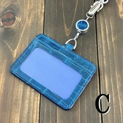 クロコダイル IDホルダー ピーコックブルー