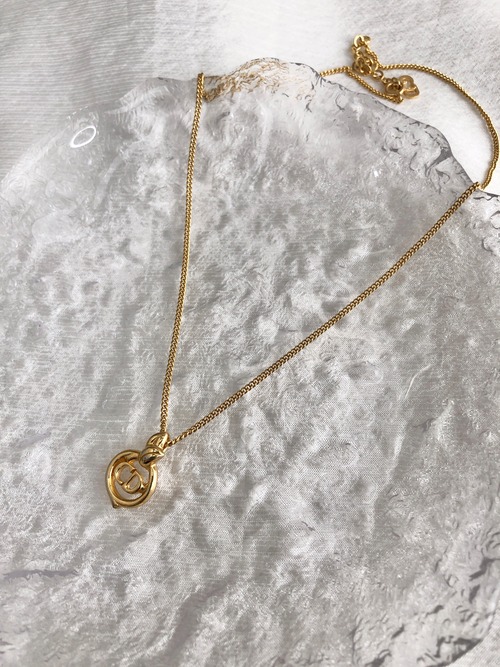 Christian Dior クリスチャン ディオール ネックレス ゴールド CDロゴ サークル vintage ヴィンテージ オールド m7fwud