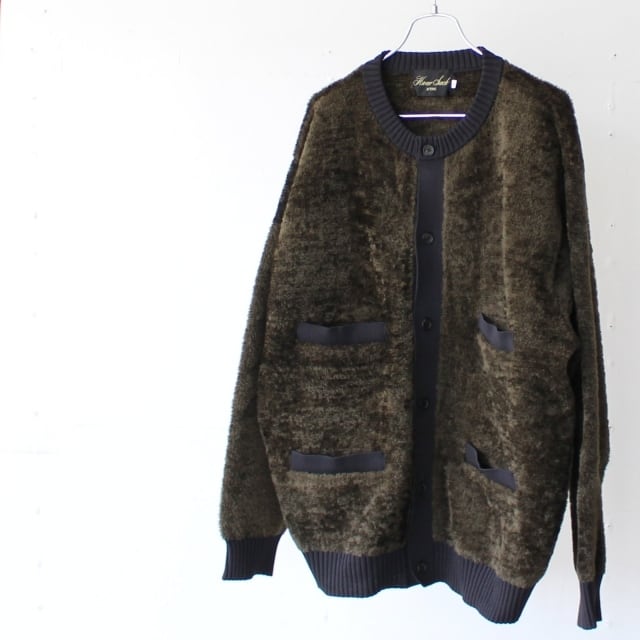 HAVERSACK 5Gフェザーヤーンノーカラーカーディガン 432303 （Khaki