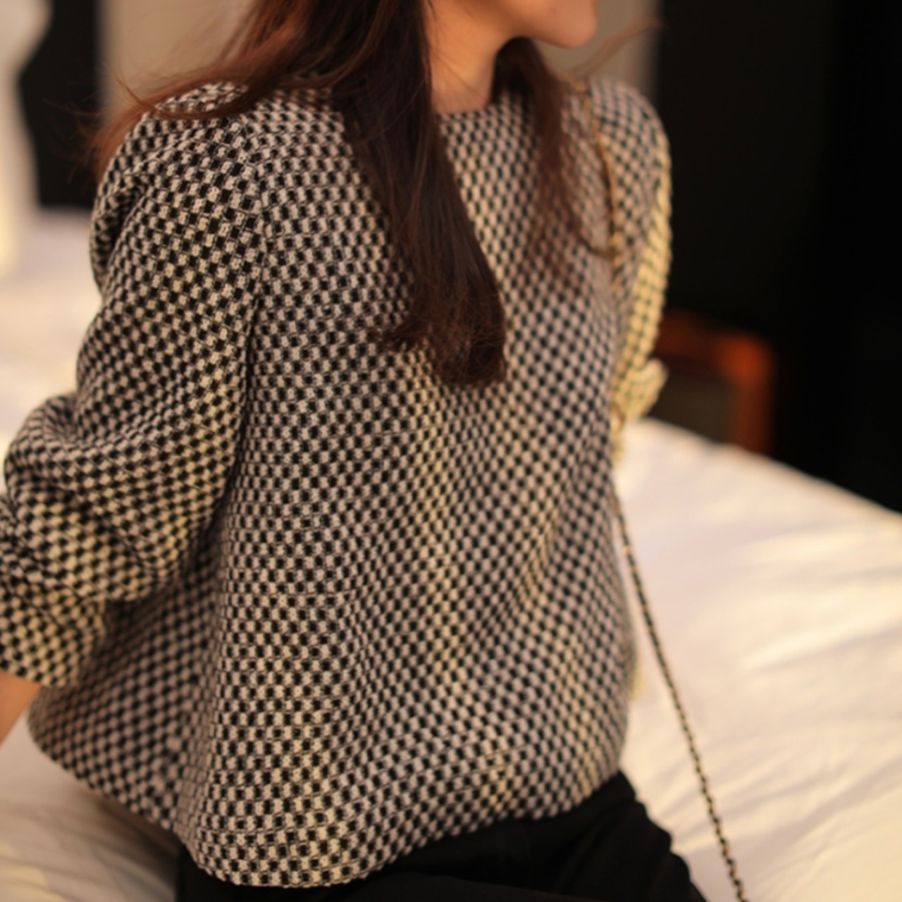 モードチェック柄プルオーバー A01192