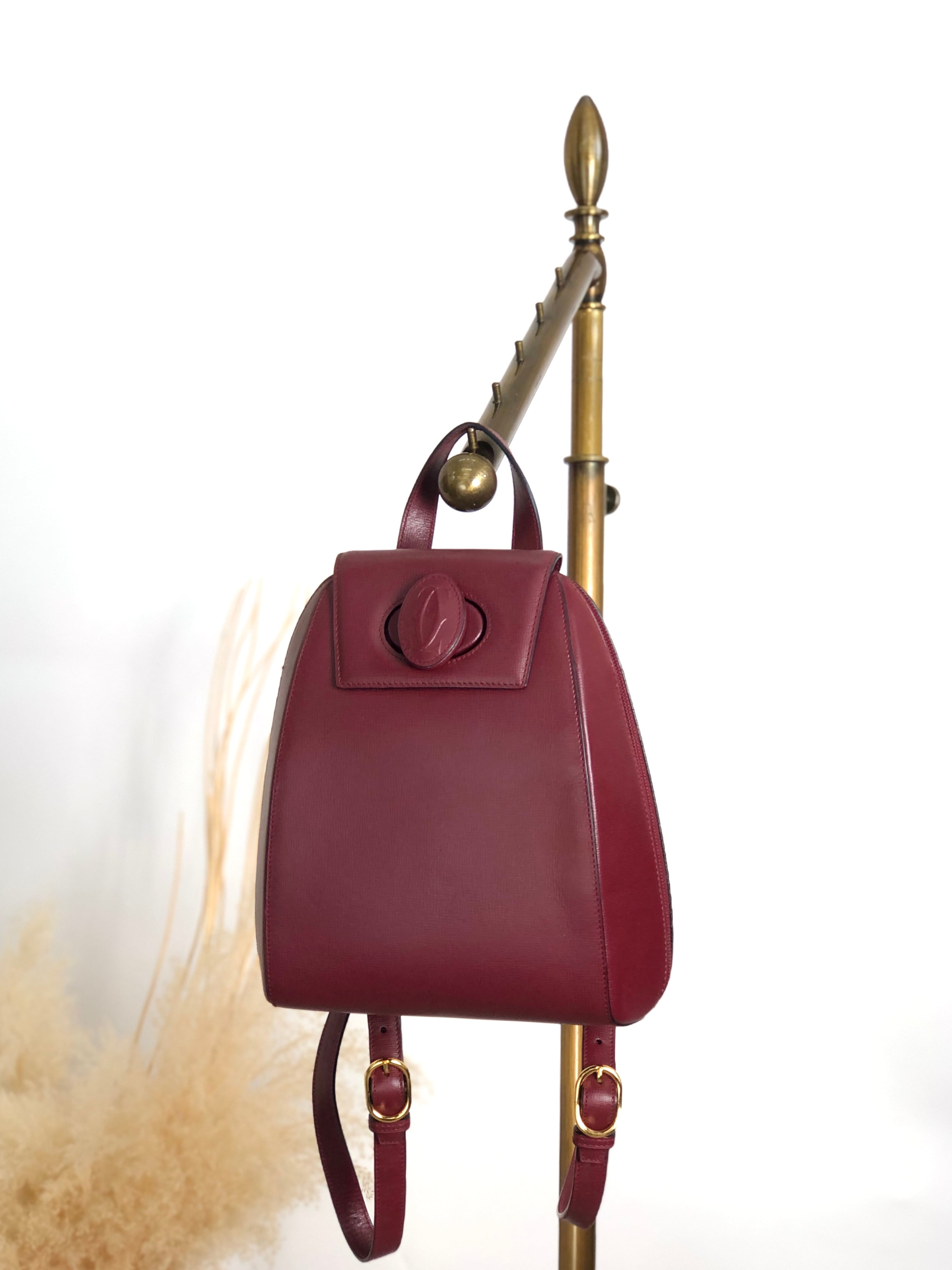 Cartier カルティエ バックパック ボルドー ターンロック レザー vintage ヴィンテージ オールド zi2dg4