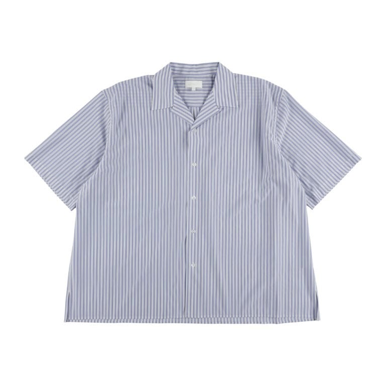 KANEMASA PHIL 46G Stripe Ether Shirt (SAX BLACK) | HUMAN and THINGS
