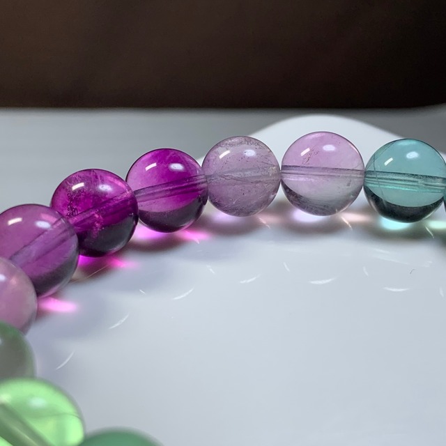 A85.透明☆発色美しい グラデーションフローライト ブレスレット