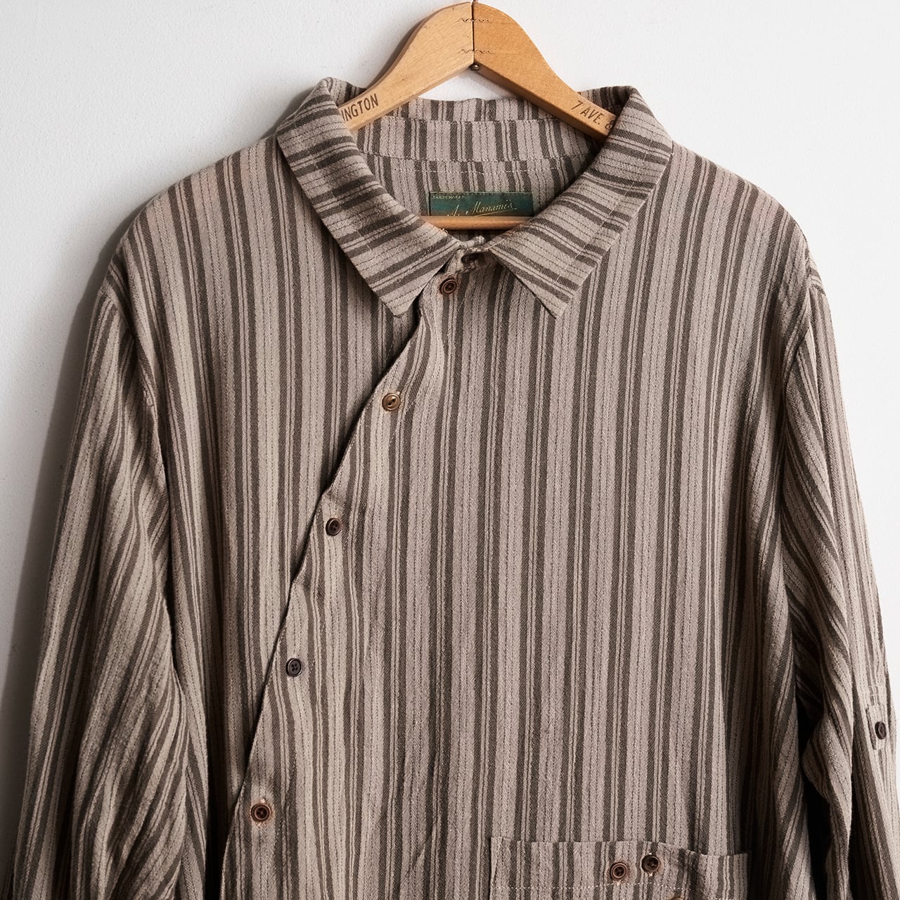 その他ブランド / Aleksandr Manamis アシンメトリーストライプシャツ/3/コットン/IVO alexander manamis アレクサンダーマナミ アシンメトリー ストライプ