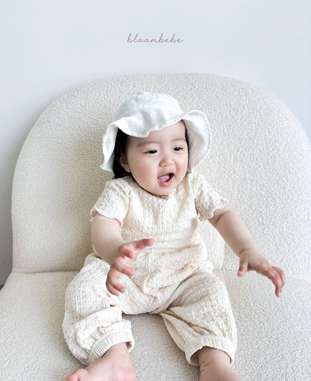 【bloom bebe】ワッシャーコットンドロワーズパンツ ベージュ 80〜100cm  240441 - 11