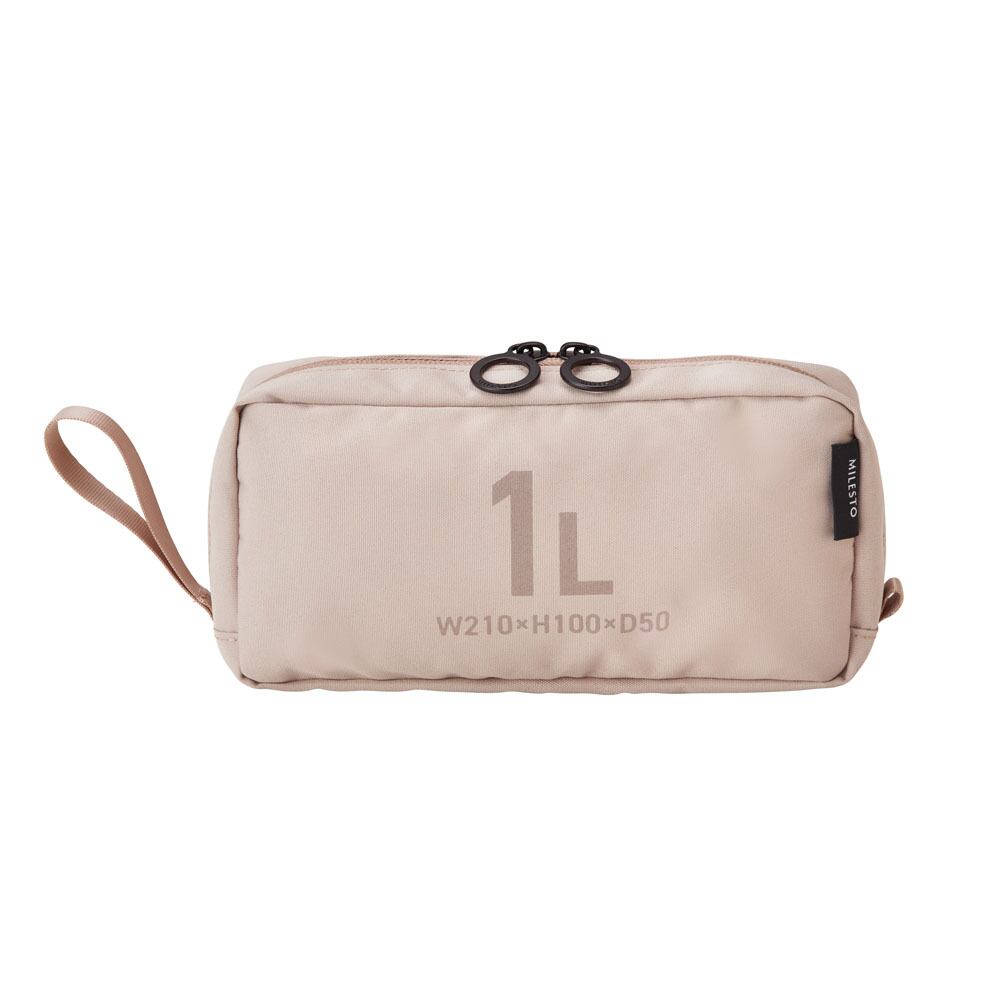 MILESTO ミレスト トラベル ポーチ 1L グレージュ MLS907 / 収納 バッグインバッグ トラベル モバイル収納 旅行