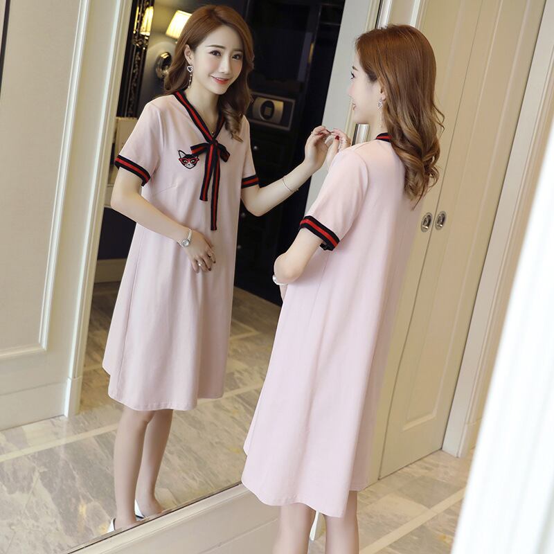 【新作】【送料無料】 マタニティドレス2019夏のファッションマタニティドレススタイルはルーズなミドルレングスのマタニティドレスを導きました-アリババ サマー 夏物 expec287113082774