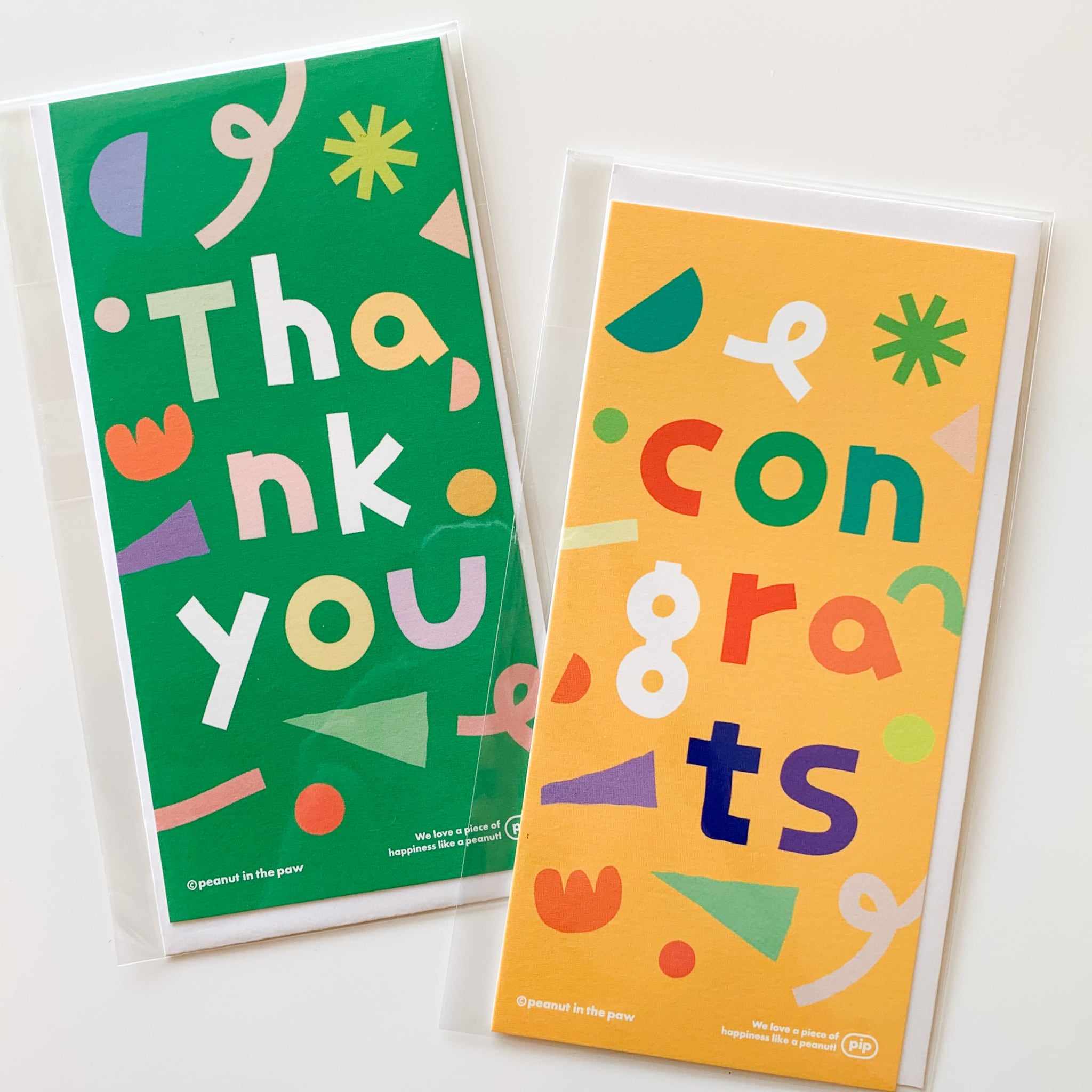 peanut in the paw】メッセージカード（thank you / congrats） | 韓国