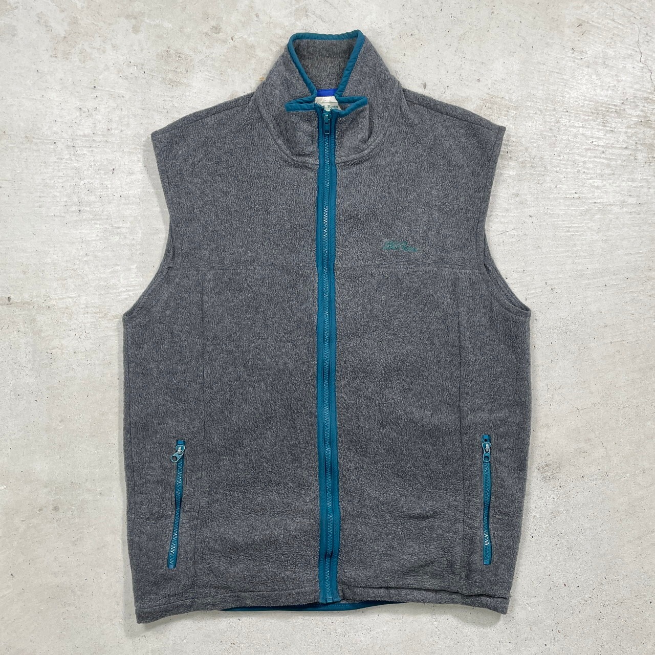 90年代 L.L.Bean エルエルビーン フリースベスト 筆記体ロゴ刺繍 