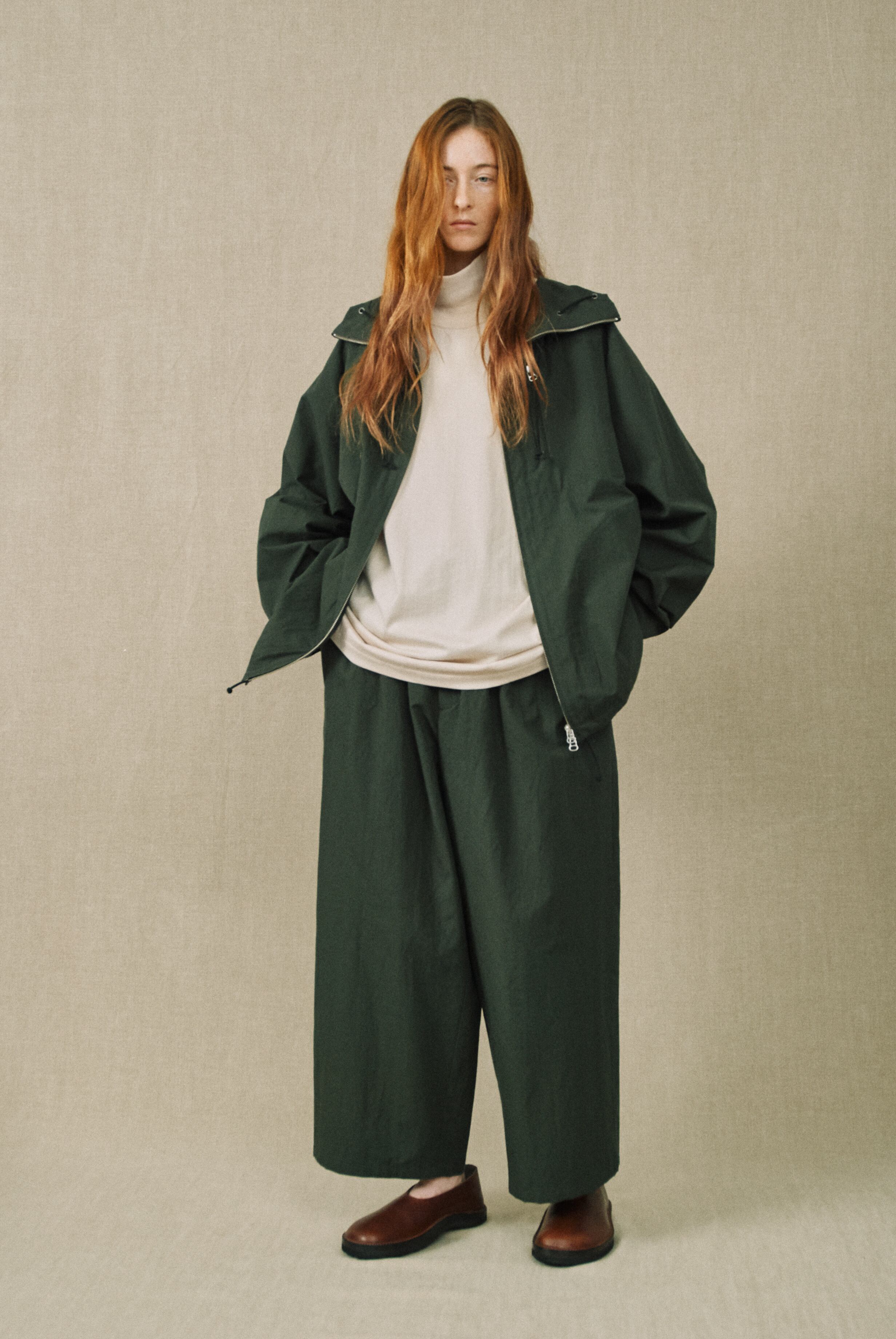 火々折(灰草)∶over loose jacket enfin levé - unai adjustable coat etaproof shadow dye