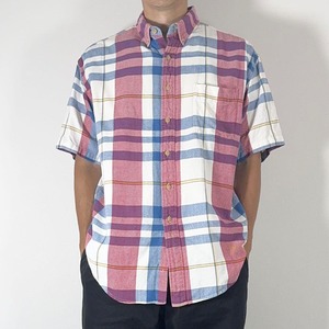 ST.JOHN’S BAY 90s S/S Madras plaid shirt 古着