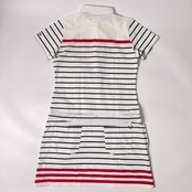 adidas GOLF ディダス ゴルフ ボーダー 鹿の子 半袖 ワンピース L/G/ホワイト系 レディース