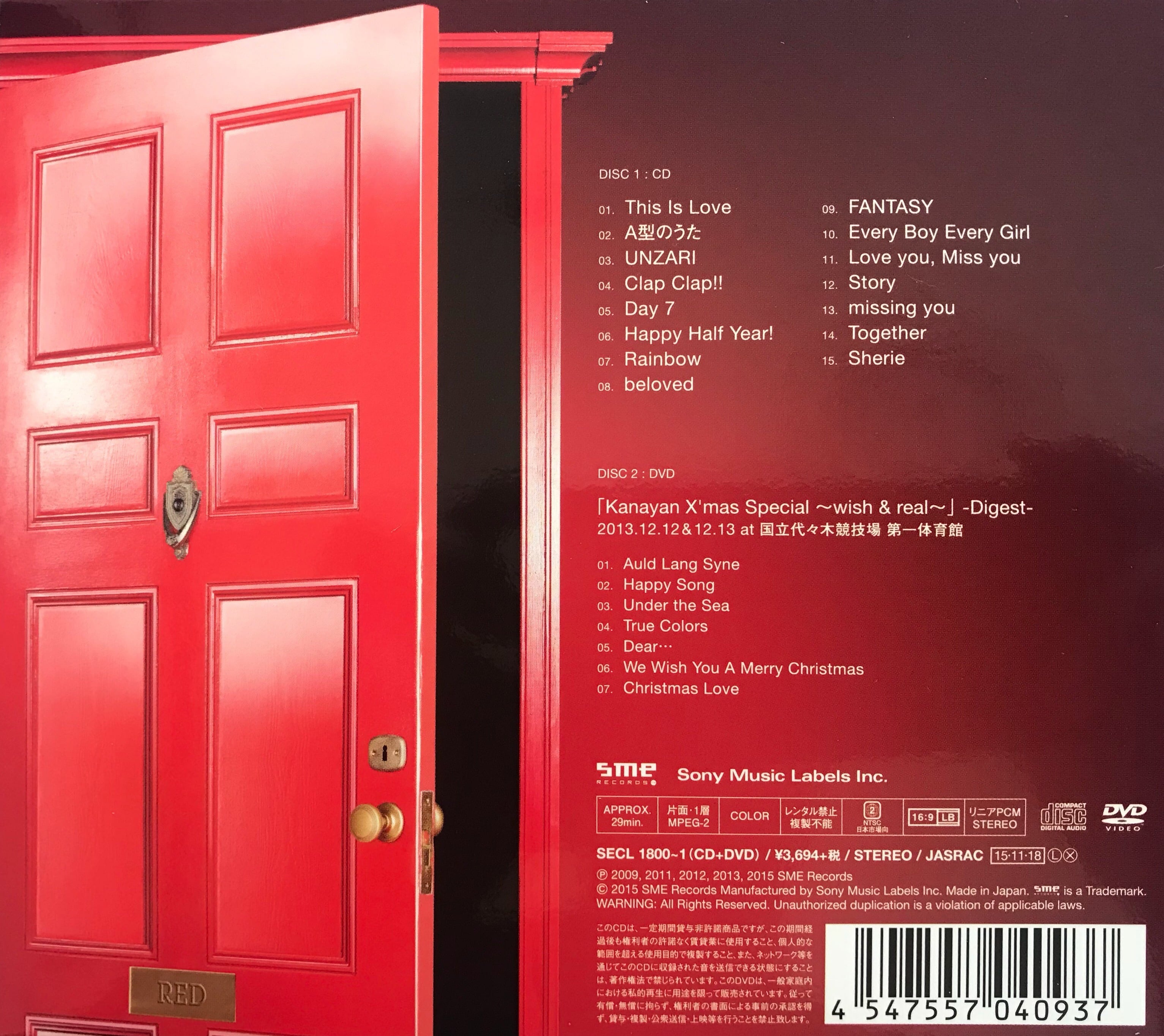 CD+DVD,　~RED~(初回生産限定盤)(DVD付)　西野カナ　Limited　Secret　Collection　Edition　m5yen