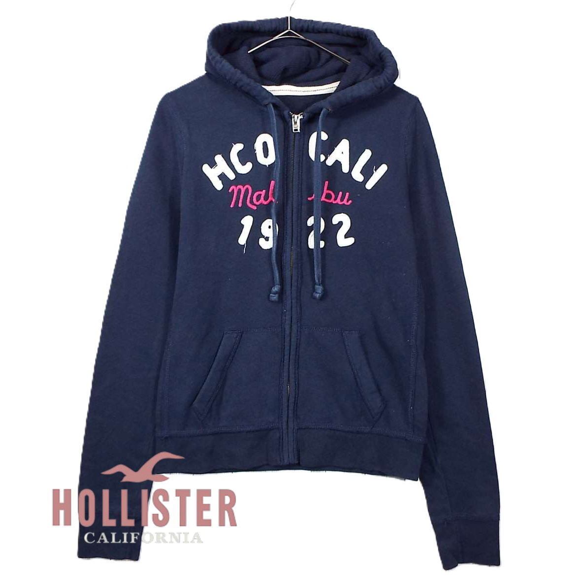 Hollister ホリスター パーカー HCO ジップアップパーカー 青 SOLD OUT】【アメリカ古着】Hollister ホリスター パッチロゴ ZIP