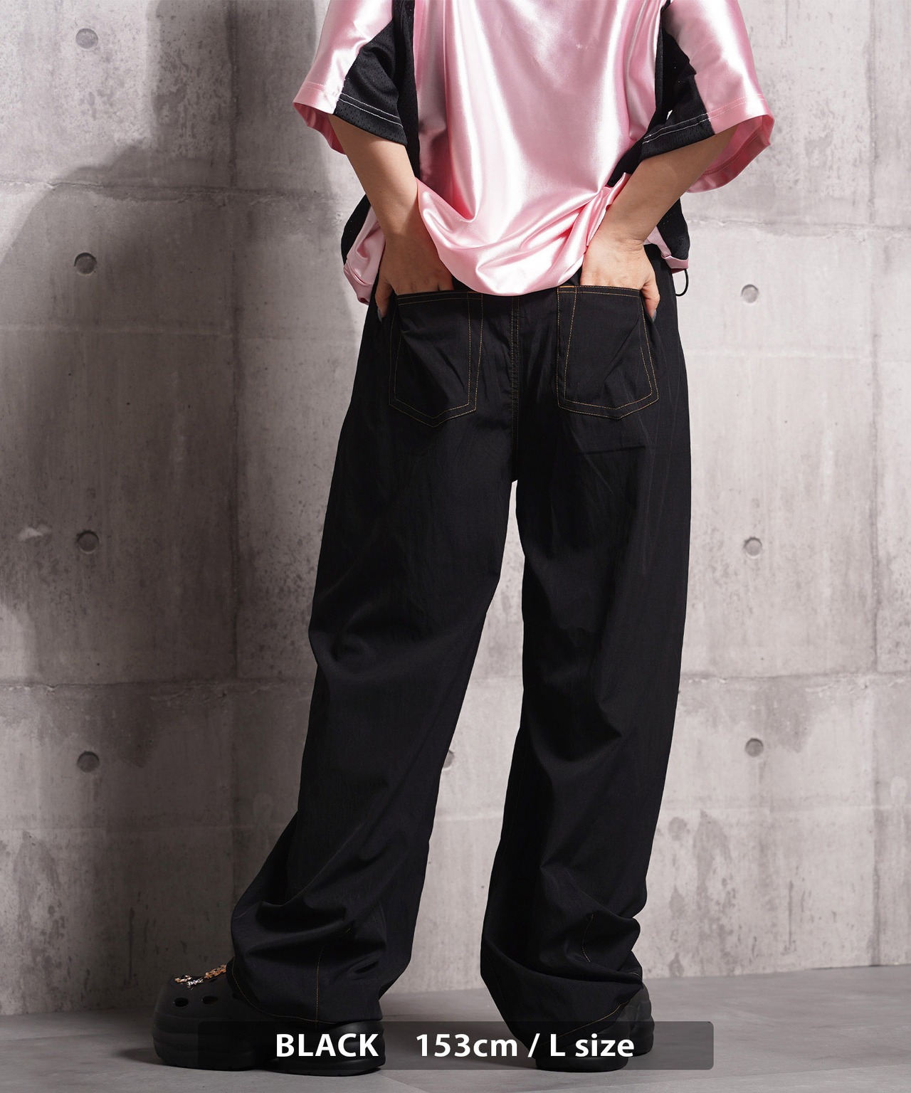 ◆ナイロンワッシャー バレルレッグパンツ◆tr-2700523