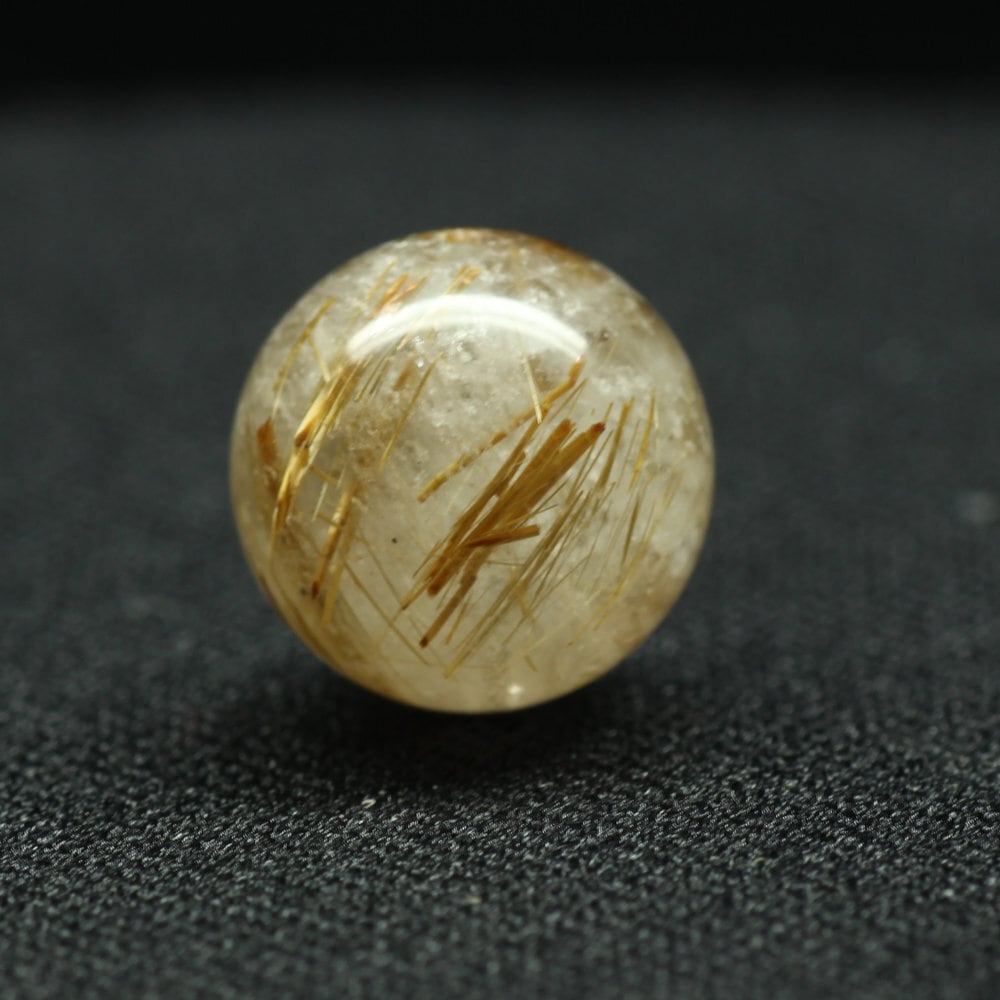 豪快な太金針】ゴールドタイチンルチル 10ミリ 1粒売り 貫通穴あり