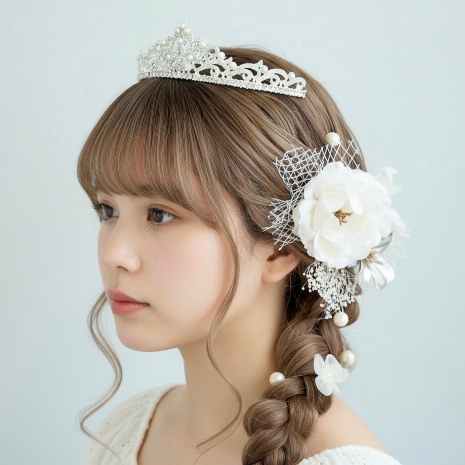 A700 ティアラ 髪飾り 白 成人式 振袖 卒業式 結婚式