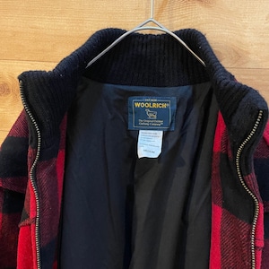 【WOOLRICH】ウールジャケット バッファローチェック ブロックチェック ブルゾン ウールリッチ M アメリカ古着