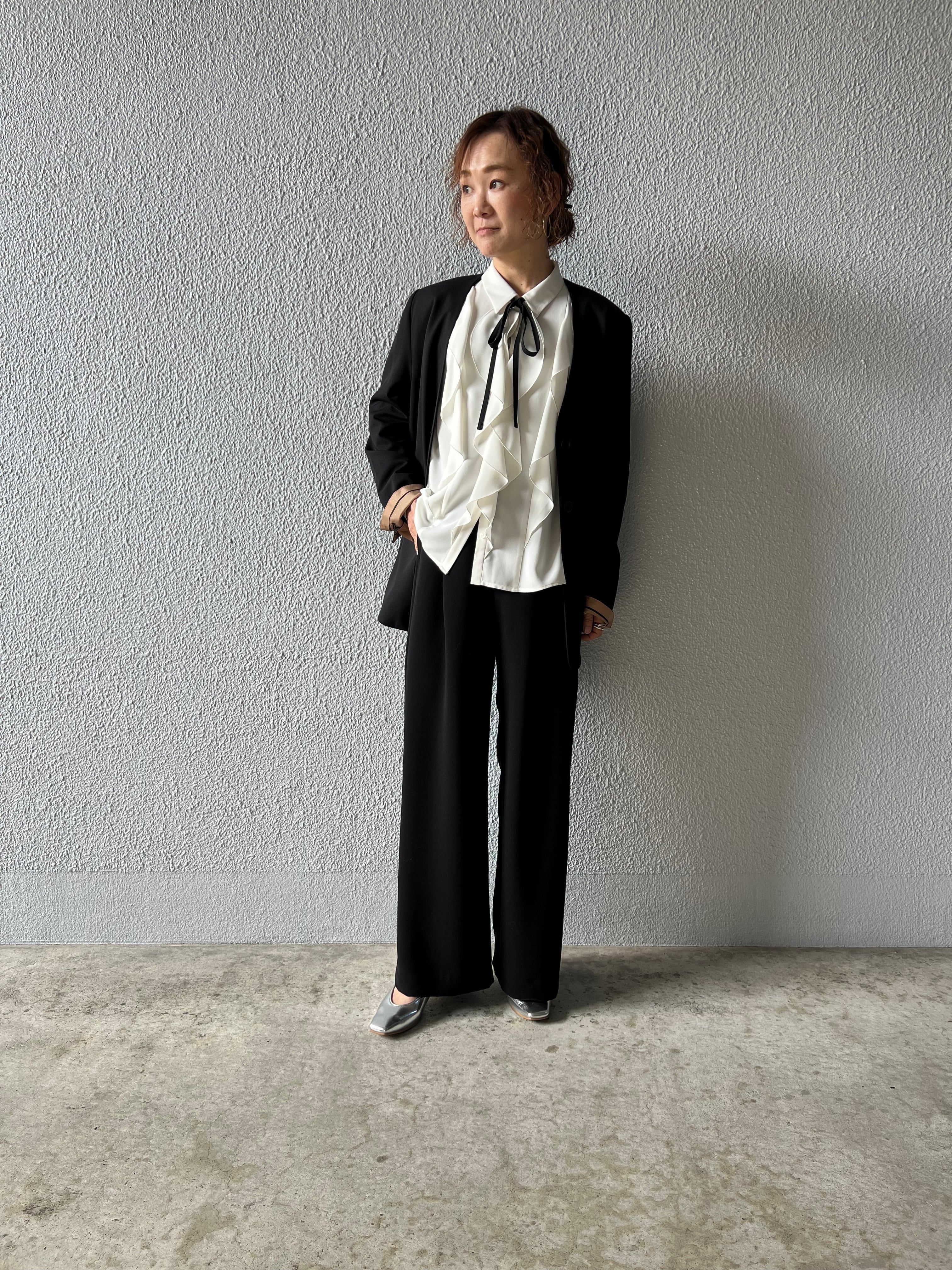 【PASSIONE】タック入りジョーゼットワイドパンツ 536610