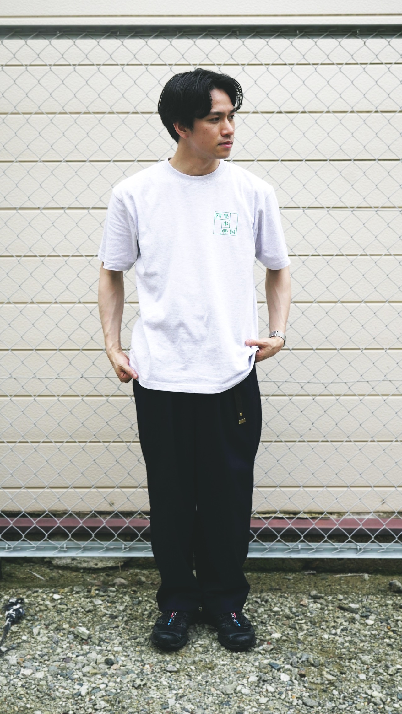 四畳半帝国半袖 Grey / Green