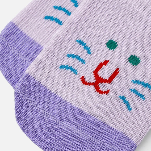 【即納】滑り止め付き 動物の顔がかわいいショート丈ソックス 5足セット