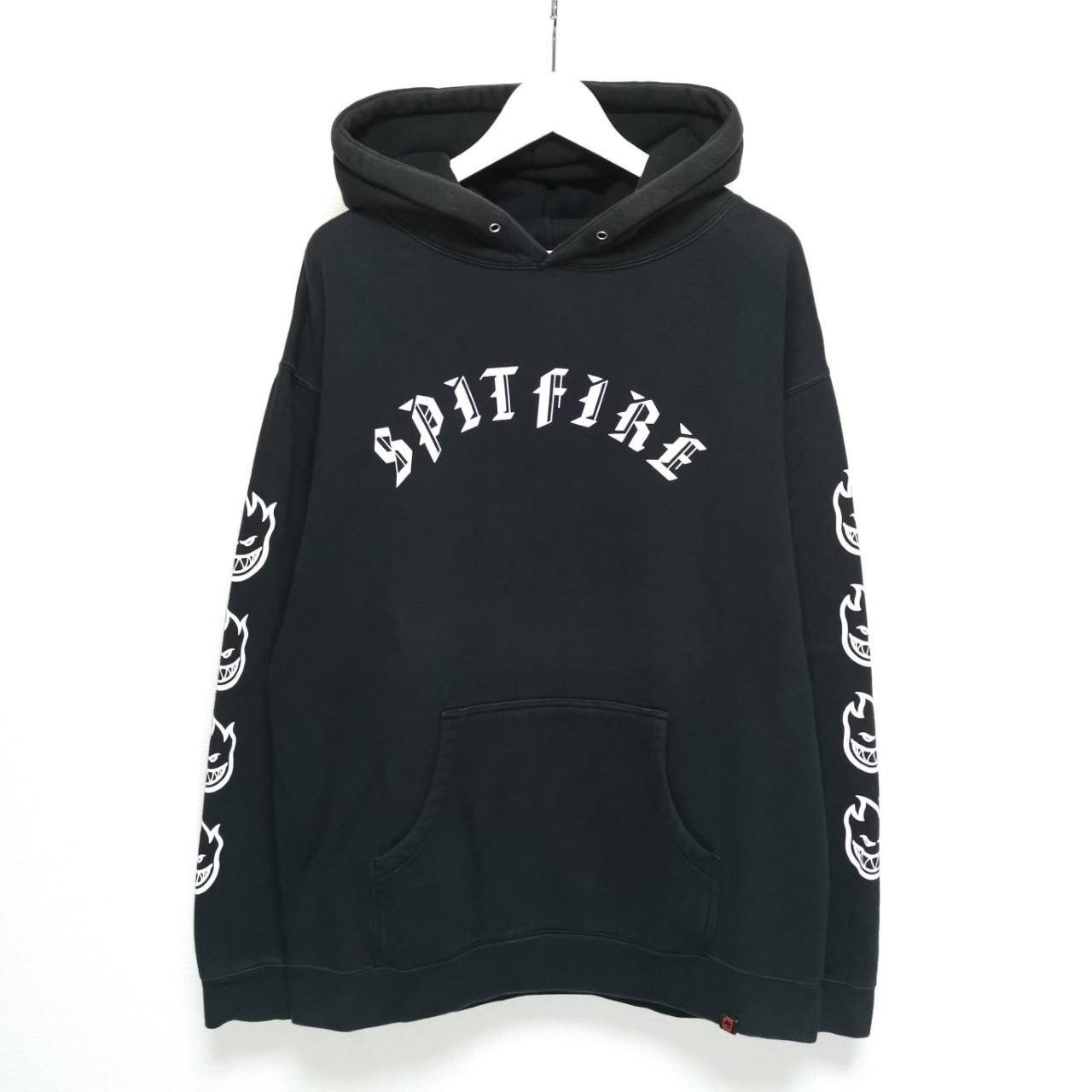 送料無料 L SPITFIRE WHEELS スピットファイア スウェット パーカー 黒 