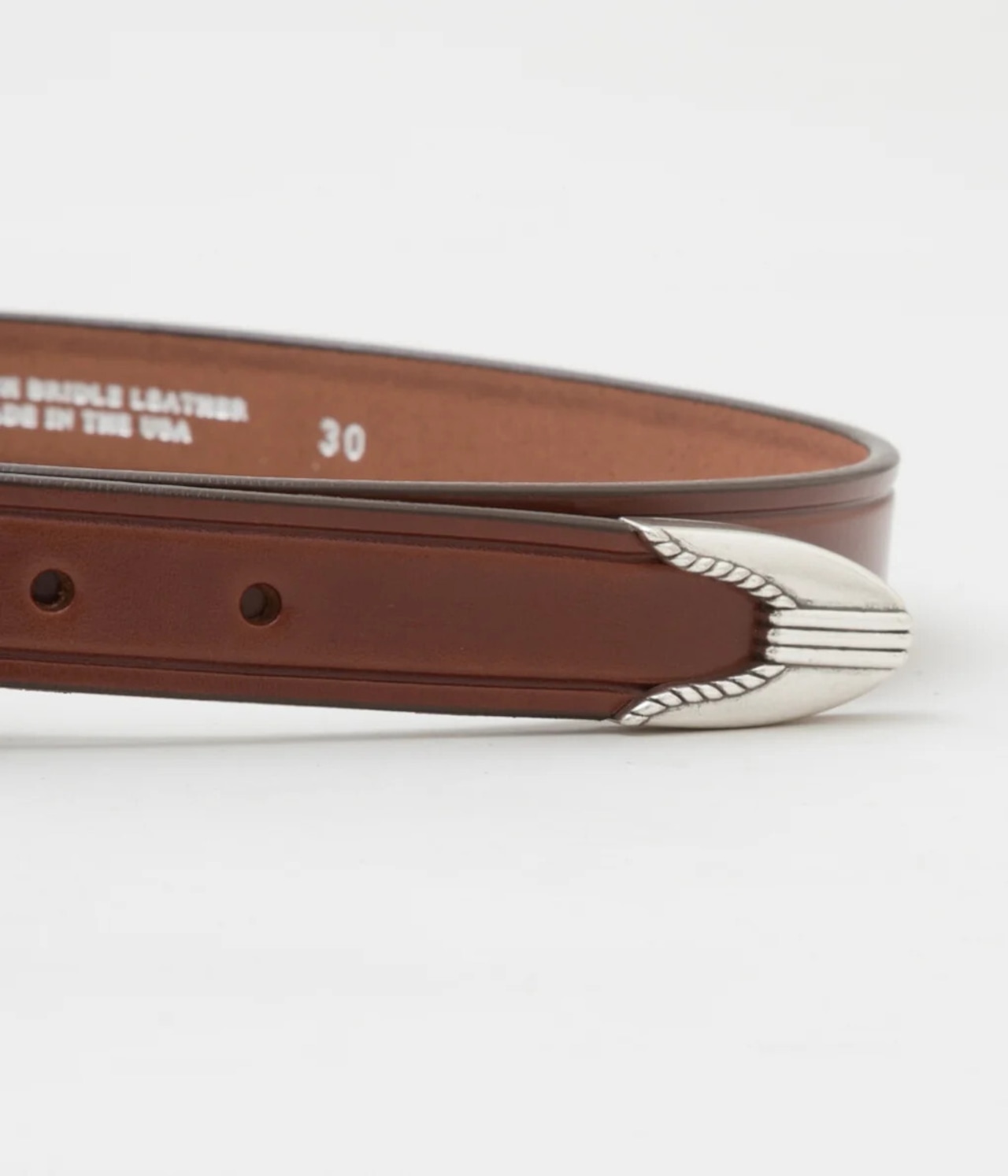 TORY LEATHER / 1 inch "3 -Piece Silver Buckle Belt(OAKBARK/NICKEL)