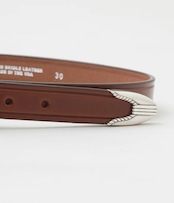 TORY LEATHER / 1 inch "3 -Piece Silver Buckle Belt(OAKBARK/NICKEL)