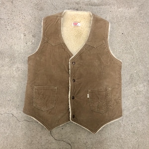 70s Levi`s/Cord's Boa Vest/USA製/M/コーズボアベスト/コーデュロイ/ベージュ/60606-1523/リーバイス