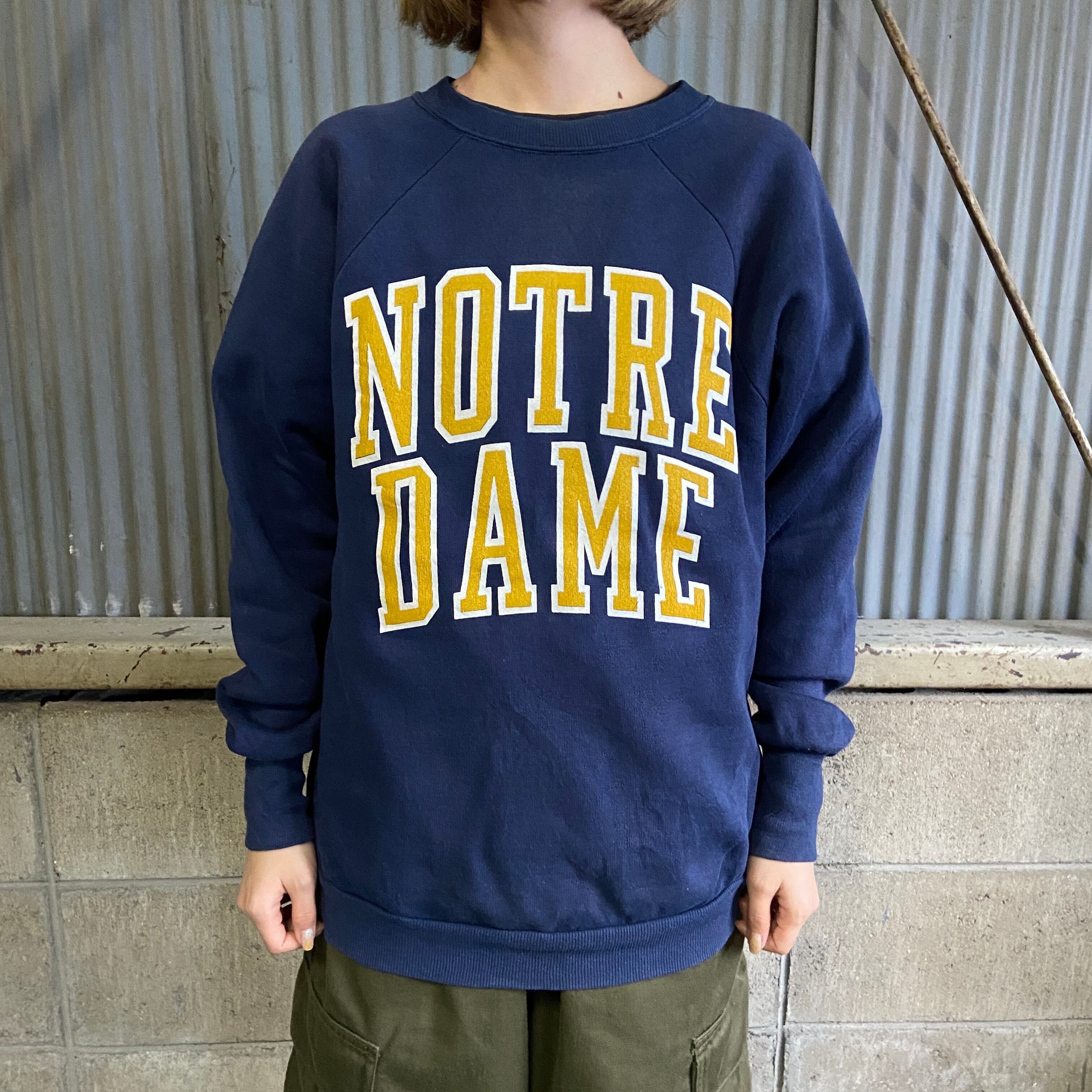 80年代 USA製 NOTRE DAME カレッジロゴプリント スウェット メンズM