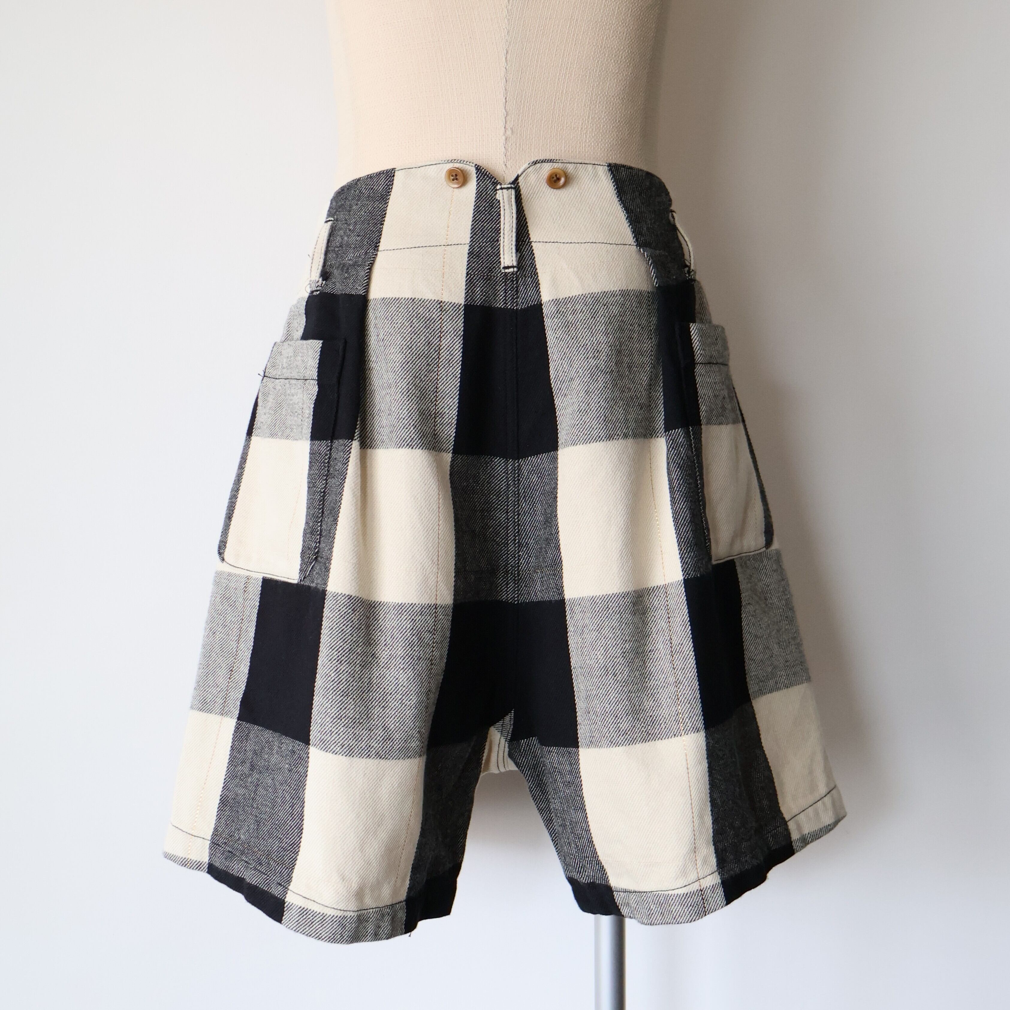 パンツ Gurank CHECKERED SHORTS Gurank “ Checkered shorts ( Black/White ) | H.inch/アッシュインチ