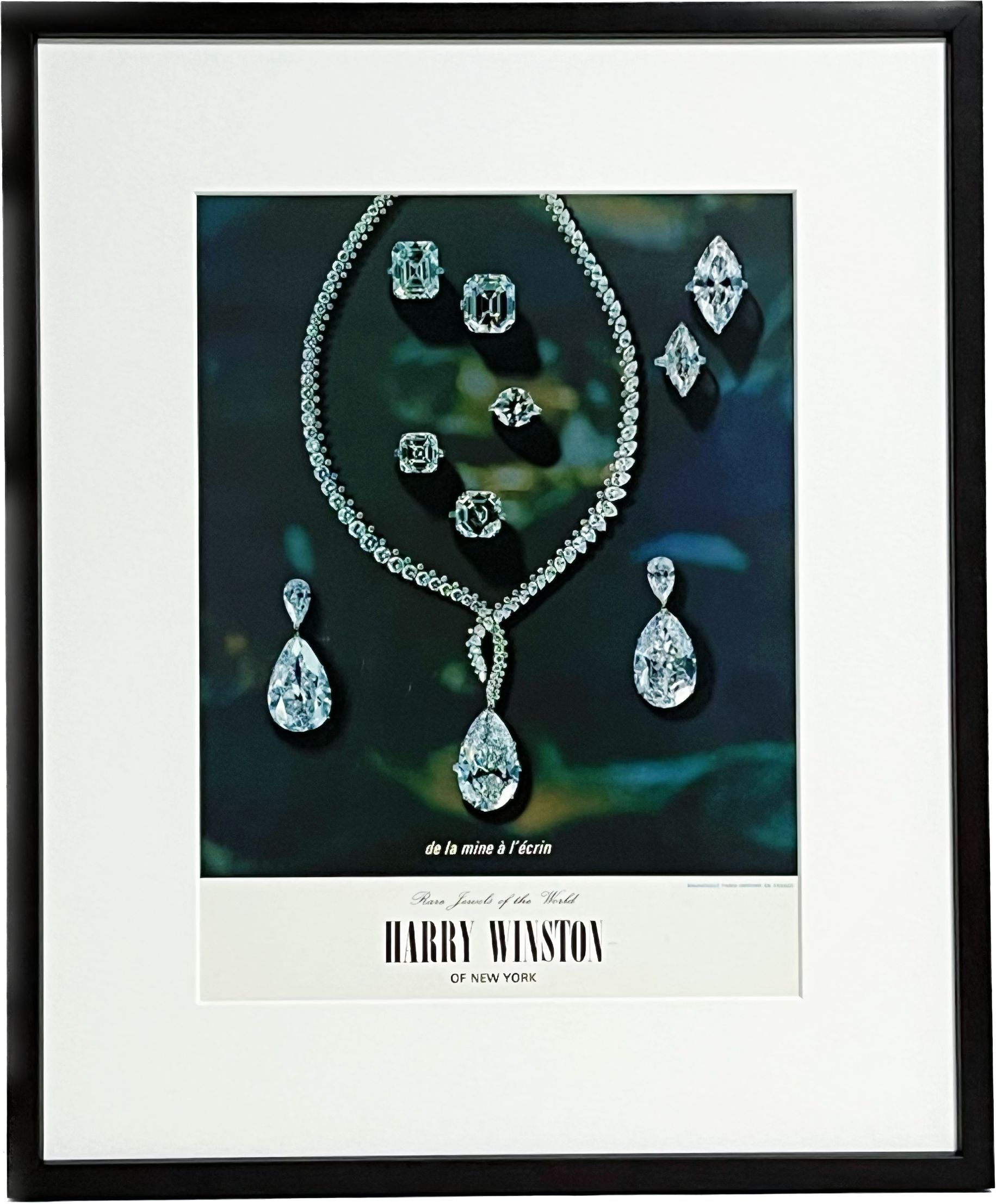 【人気/希少/額装済】Harry Winston ビンテージポスター 1964 広告＞ Harry Winston ハリーウィンストン ポスター ヴィンテージ